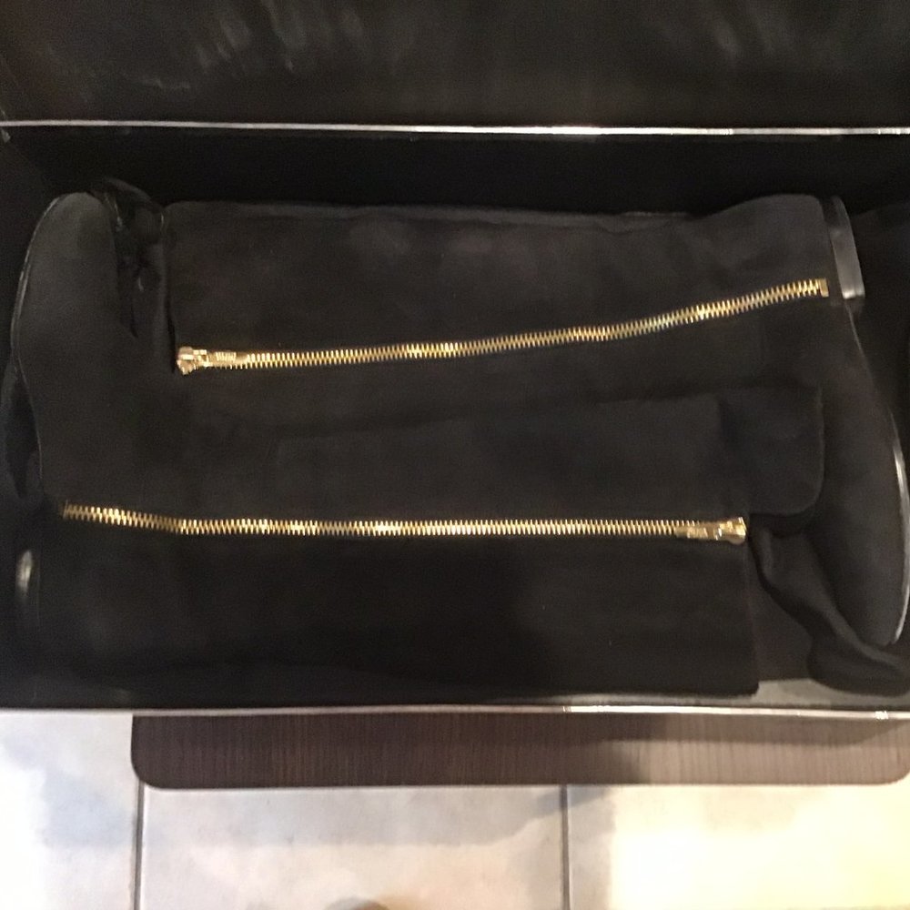 Sigerson Morrison Black Suede Rider Boots Size 8